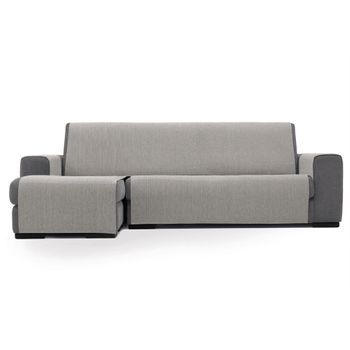 Protector Cubresofa Sofa Chaise Longue Izquierda Doha Extra 280 Cm Tacto Algodón.color Gris Claro