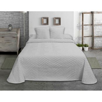 Colcha Hosteline Espiga Gris Perla Cama De 105 (1 Pieza)