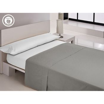 Sábana Encimera Happy Home Lisos Cotton Gris Cama De 105