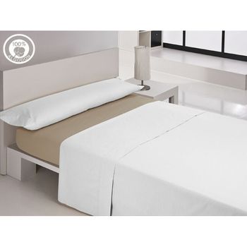 Sábana Bajera Ajustable Happy Home Lisos Cotton Tierra Cama De 150