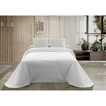 Colcha Hosteline Palma Blanco Cama De 105