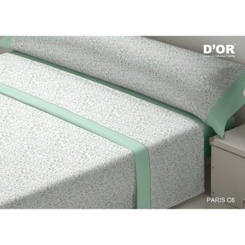 Juego De Sábanas D'or Paris Verde Cama De 105 Franela