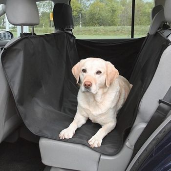Cubre asientos de coche para perros, Universal, Antideslizante, Impermeable, Bolsillo lateral, Negro, Sammy, Mobiclinic