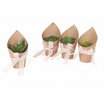 Maceta Mini Cactus Artificial Papel 8.00x8.00x13.00 Cm