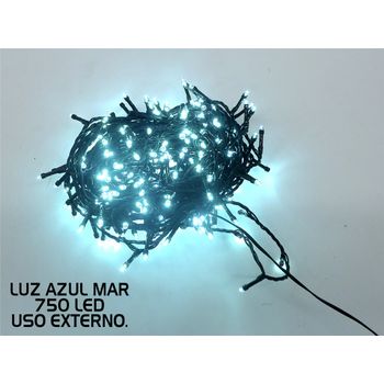 Guirnalda Navidad 750 Led Azul Mar Exterior 8 Funciones 37,5m