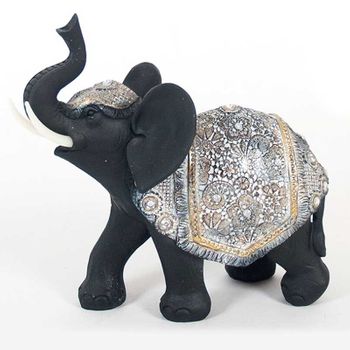 Figura Elefante Bally Decorlife Negro 21x21x8 Cm