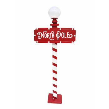 Señal Indicación Polo Norte Decoración Navidad 16 Leds 114.5 Cm