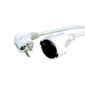 Prolongador 3 Metros Alargador de Enchufe plano 2 polos 2x1,5mm Cable  Blanco