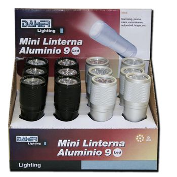 Pack De 12 Uds (expositor) Linterna Aluminio. 9 Leds Electro Dh 60.362 8430552122363