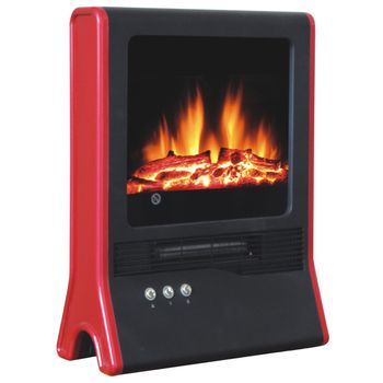 Purline CHE-320 Chimenea Eléctrica de Suelo 2000W Cristal Templado Negro