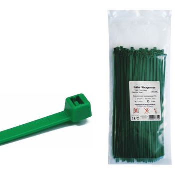 Brida De Nylon Verde 7,6 X 365 Mm 100 Piezas