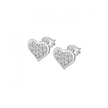 Pendientes Lotus Silver Corazón En Pavé Lp3125-4/1