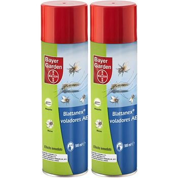 Protect Home - Insecticida Mata Mosquitos Moscas Y Otros Insectos Voladores Con Acción Choque Y Efecto Prolongado - Spray 500ml - Pack De 2 Unidades.