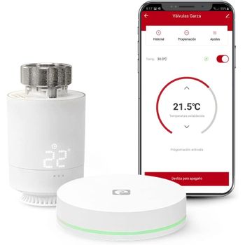 Kit Cabezal Termostático Inteligente Para Radiador + Bridge Zigbee 3.0 Control Automático De Calefacción Compatible Con Alexa & Google