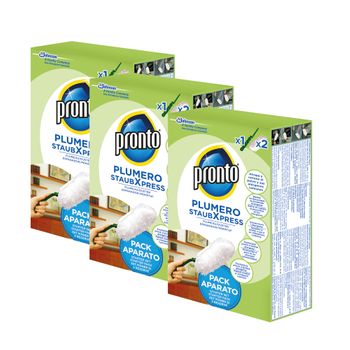 Pronto® Plumero Atrapa Polvo, Pack De 3 [3 Aparatos + 6 Recambios].