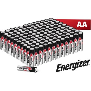 Energizer -  Pack De 120 Pilas Alcalinas Max Lr06 Aa, 50% Más De Rendimiento, 1.5v