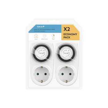 Temporizador Programador Analógico Mini, Blanco (set De 2)