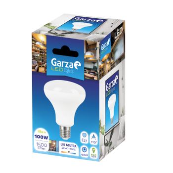 Bombilla Reflectora Led R90, E27, 18w, 1500 Lumenes, 110º Luz Neutra                           