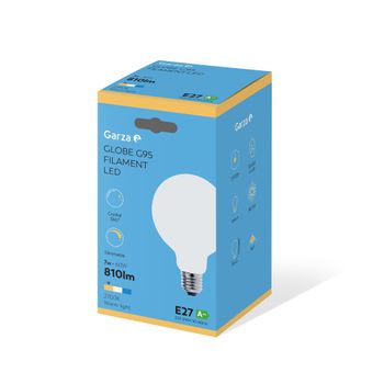 Bombilla Led Filamento Largo Opal Globo G95 7w 806 Lumenes Equivalente A 60w. E27. 360º. Luz Cálida