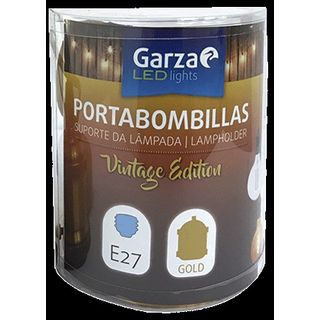 Garza Lighting - Portabombillas Vintage Gold, Cable Textil, Casquillo E27
