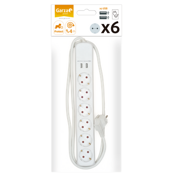 Chacon Regleta 5 Tomas De Corriente 16 A Con Interruptor, Enchufe Plano,  Cable De 1,5 M Ho5vv-f 3x1,5 Mm² Blanco con Ofertas en Carrefour