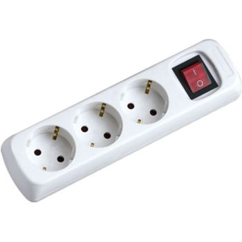 Regleta Enchufes 4 Tomas con interruptor Silver Electronics Blanco