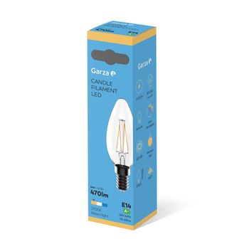 Garza ® - Bombillas Led De Filamento Decorativa Vela, Luz Cálida 2700k, Casquillo E14, 4w 470 Lúmenes