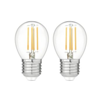 Garza -pack 1+1 Bombillas Led De Filamento Decorativa Esférica, Luz Fria 5000k, Casquillo E27, 4w  470 Lúmenes