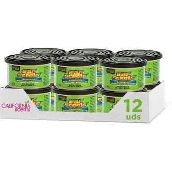 Pack 4 Latas California Car Scents: Ambientador De Coche Con Fragancia. Olor Y Esencias A Malibu Melon.