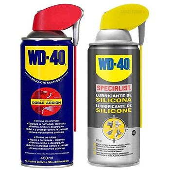 Wd-40 - Lote Lubricante Wd40 Doble Accion 400ml + Specialist Lubricante De Silicona 400ml - Pack 2 Unidades.