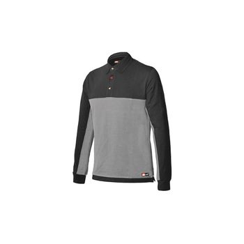 Polo Manga Larga Stretch Bicolor Gris-negro Marca Issaline