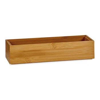 Organizador Para Cajones Marrón Apilable Bambú (7 X 5 X 23 Cm)