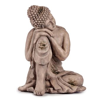 Figura Decorativa Para Jardín Buda Gris Poliresina (34,5 X 54,5 X 31 Cm)
