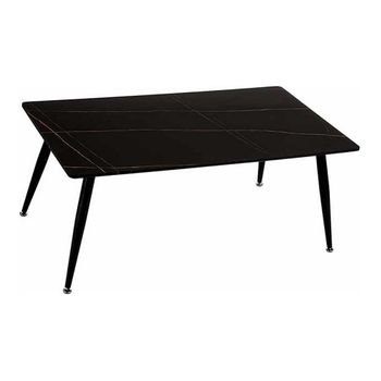 Mesa De Centro Mármol Negro Metal Melamina Dm (60 X 45 X 110 Cm)