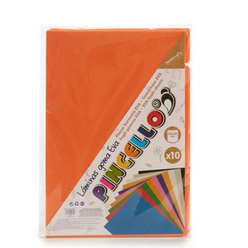 Papel Goma Eva 10 (30 X 0,2 X 20 Cm) (10 Piezas) Naranja