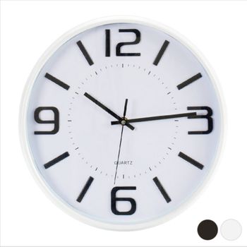 Reloj De Pared Blanco Blanco Y Negro Cristal Plástico (33 X 4 X 33 Cm)