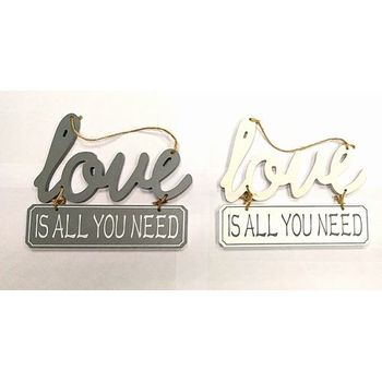 Cartel Colgante Love All You Need 20.5 X 17 Cm