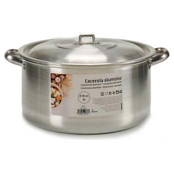 Cacerola 8 L Plata Aluminio Plateado