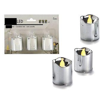 Vela Led (3 Piezas) Plata