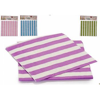 Pack De 10 Servilletas De Papel Con Rayas