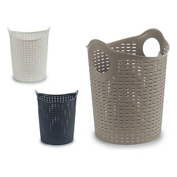 Capazo De Plástico Multiusos Rattan Plástico Md (35 X 28 X 28 Cm)