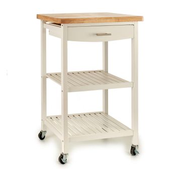 TIENDA EURASIA® Carrito Auxiliar Multiusos de Almacenamiento con Ruedas.  Cajonera con estructura de Acero Inox Blanca y cajones