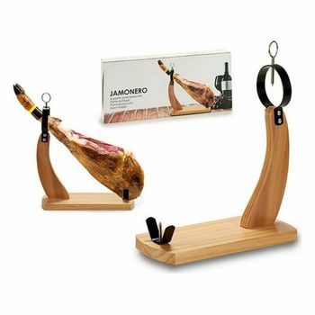 JAMON STAND KIT España - Soporte para Jamón Ibérico Español y Prosciutto  Italiano - INCLUIDO: Base de cuchillo y tapa - Hermoso soporte de cocina  para