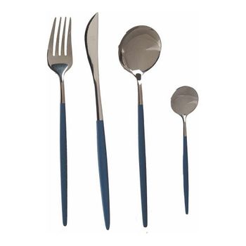 Set De Cubiertos Plateado Gris Acero Inoxidable (8 Pcs)