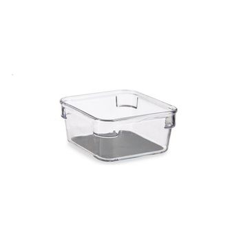 Organizador De Cajones Gris Transparente Plástico Silicona (9,3 X 4,5 X 9,3 Cm)