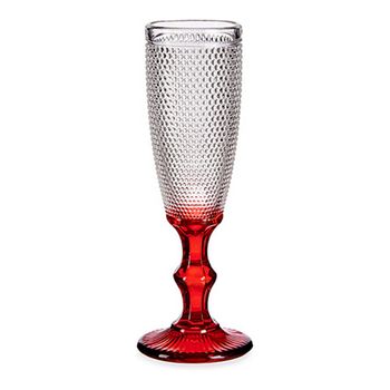 Copa De Champán Puntos Rojo Cristal (18 Cl) (1 Uds)