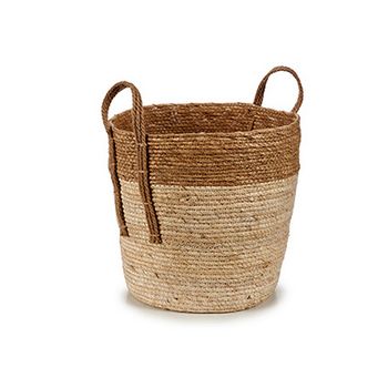 Juego De Cestos Natural Redondo Marrón Paja (3 Pcs)