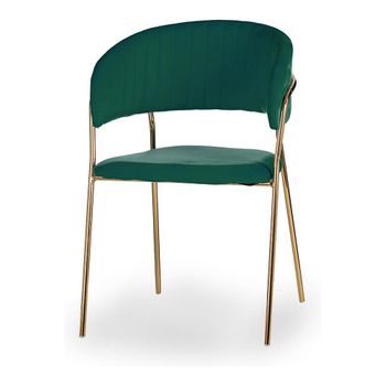 Silla Dorado Verde Poliéster Hierro (49 X 80,5 X 53 Cm)