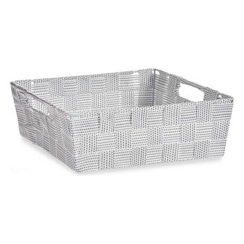 Cesta Trenzada Tela Blanco (23 X 8 X 27 Cm)