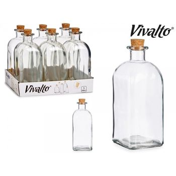 Botella Frasca Vidrio + Tapon 1 Litro